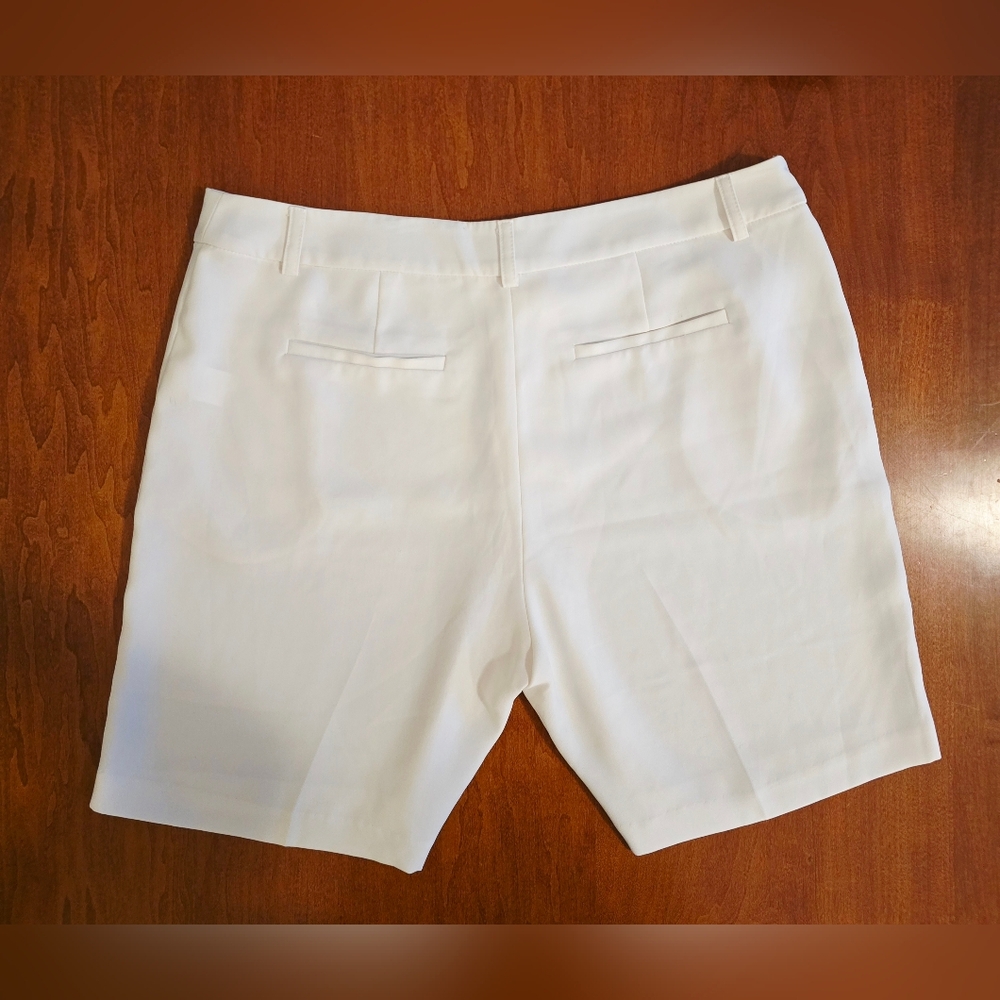 Amanda Uprichard White Dress Shorts Golf Caddy Cut Sz Large - Picture 2 of 12